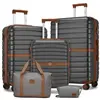 Kono Set de 5 Valises de Voyage (55+66+76 cm) à 4 roulettes avec serru...