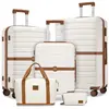 Set de 5 Valises de Voyage (55+66+76 cm) à 4 roulettes avec serrure TS...