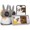ieGeek 2K/3MP 5" Babyphone 2 Caméra Bebe,PTZ 360° Baby Phone Vidéo connecté Smartphone, Visiophone avec Alertes Intelligentes