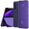 NO LOGO Coque pour Samsung Galaxy Z Fold 3 5G, Fonction de Support, Miroir Flip Ultra Mince Anti-Rayures Anti-Choc, Housse pour-Pourpre