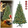 YUENFONG Sapin de Noël artificiel avec éclairage, effet neige, avec su...