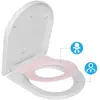 TODOT Abattant WC Familial Forme D avec Siège Enfant Rose Retirable Magnétique Frein de Chute Charnière Réglable pour Adultes et Enfants