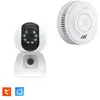 Kit Double Caméra intérieure KYF rotative IP 2MP + Détecteur de Fumée connecté 10 ans Normes CE EN