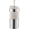 Mug à piston en inox double paroi Bodum Travel Press 0,35 L Blanc crèm...
