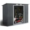 Abri de Jardin en Metal 2,7m² - GOPLUS - 2 Portes Coulissantes et 2 Fenêtres - Base Renforcée avec Barres - Cabane à Outils,Gris