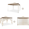 COSTWAY Pavillon Tonnelle de Jardin de 3x3M Autoportante avec Ornements 4 Rideaux de Moustiquaire Polyester Beige 298 x 299 x 200/265 CM