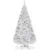GOPLUS Sapin de Noël Artificiel Blanc 150 cm Arbre de Nöel avec 350 Br...