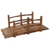GOPLUS Pont en Bois Rustique et Massif avec Main Courante, Décoration de Jardin Pont d'Étang, Charge max. 100 kg, 150X67X55CM