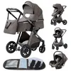 BAZARLAND30.Poussette 3 en 1 Bébé Combinée Siège-Auto Nacelle Trio Rév...