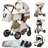 BAZARLAND30.Poussette 3 en 1 Bébé Combinée Siège-Auto Nacelle Trio Rév...