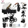 Poussette Magic ZC Pousette 3 en 1 Cuir PU imperméable Poussette bebe ...