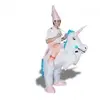 Costume de magicien sur licorne gonflable - Blanc - Adulte - Tissu