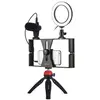 Smartphone Vidéo Rig visiophone stabilisateur Grip trépied avec microphone