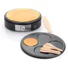 N.A Crêpière électrique 2 Plaques Interchangeables en Fonte d’Aluminium, Crêpe Time 1500W, Crêpière familiale SENYA Noir