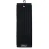Titleist tri fold players towel black, handdoek zwart
