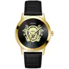 Guess Guess Monarch Montre Homme Acier Doré Cuir Noir Gw0566g1