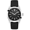 Guess Crescent Montre Homme Acier Cuir Noir GW0628G1