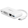 StarTech.com StarTech USB-C multiport adapter voor laptops - Power Delivery - DVI - GbE - USB 3.0