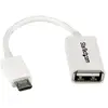 Câble adaptateur Micro USB vers USB Host OTG - STARTECH - UUSBOTGW - 12cm - Blanc - Garantie à vie