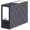 Fellowes Bankers Box Boite d'archives Déco 100mm, formes géométriques, montage manuel, très solide, 3 zones d'étiquetage, bleu nuit, 4482901