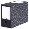 Fellowes Bankers Box Boite d'archives Déco 150mm, lot de 5, formes géométriques, montage manuel, très solide, 3 zones d'étiquetage, bleu nuit, 4483001