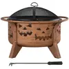 SUNWAY Vuurkorf Halloween stijl Ø76cm met afneembaar rooster en vuurhaak