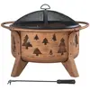 SUNWAY Vuurkorf Christmas Ø76cm met afneembaar rooster en vuurhaak
