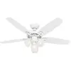 Hunter Fans - Ventilateur de plafond Builder Plus Blanc avec Lumière