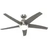 Ventilateur de plafond Bernard Nickel avec lumière