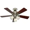 HUNTER FANS Ventilateur de plafond Beacon Hill Nickel avec Lumière