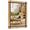 COSTWAY Miroir Mural Rustique avec Cadre en Bois de Sapin, Miroir Déco...