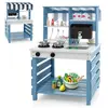 Costway Cuisine Pour Enfants 3 Ans+, 2 Face Pour Jouer Avec 6 Accessoi...