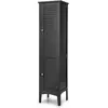 COSTWAY Meuble Colonne de Salle de Bain avec 2 Portes et Rangement à 5...