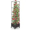 Jardinière Surélevée avec Treillis pour Plantes Grimpantes - COSTWAY - Arrosage Automatique - Hauteur Réglable