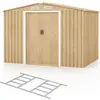 COSTWAY Abri de Jardin en Métal Galvanisé 9,24 m3 259x196x182 cm-Base ...