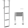 COSTWAY Échelle de Piscine Pliable Télescopique - Acier Inoxydable, 4 ...