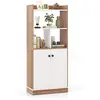 COSTWAY Bibliothèque Autoportante avec Armoire à Double Porte, Etagère...