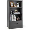 COSTWAY Bibliothèque à 4 Niveaux - 60 x 38 x 120 CM - Tiroir - Disposi...