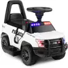 COSTWAY Porteur pour Enfants avec Mégaphone & Autocollant de Police, M...