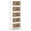 COSTWAY Boîte Rangement Plastique 316L, 5 Caisses de Rangement Pliable...