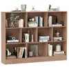 Bibliothèque de Rangement à 3 Niveaux COSTWAY-140 x 24 x 104 CM-10 Cub...
