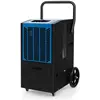 GOPLUS 66L/Jour Déshumidificateur Industriel pour 418 M²-Minuterie 24H,Mobile avec Pompe/Tuyau de Drainage,Bleu