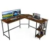 COSTWAY Bureau d'Angle Informatique en Forme L 138 CM, Industriel avec...