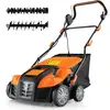 Scarificateur Electrique 2000W 40 cm COSTWAY-2 en 1 Emousseur-Hauteur,Profondeur Réglable-Sac 55 L-Pliable-Clip pour Cordon-Orange