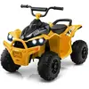 COSTWAY Quad Electrique pour Enfants 12V7Ah, LED, Musique, Klaxon, Roues Larges, pour Enfants 3 à 8 ans, 96 x 58 x 70 cm, Jaune