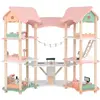 COSTWAY Maison De Poupée En Bois Coatway 3 Étages, 7 Pièces&32 Accesso...