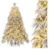 Sapin de Noël Artificiel Floqué Ø110 x 180H cm COSTWAY-250 Lumières LE...
