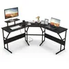 Costway Bureau D'angle En Forme De `L¿ Avec Prises De Courant Pour 2 P...