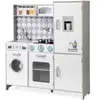 Cuisine Enfant Costway-Pour 3+ Ans-Espace De Rangement-Jouet En Bois-E...