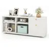 Costway Meuble Tv Pour 49" Avec 2 Tiroirs, 4 Compartiements, Meuble De...